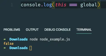 Code inside of the Node module
